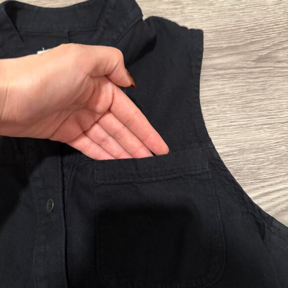 Rag & bone Womens Black Sleeveless Button Romper Back Cutout Chic Designer Small - Picture 8 of 12